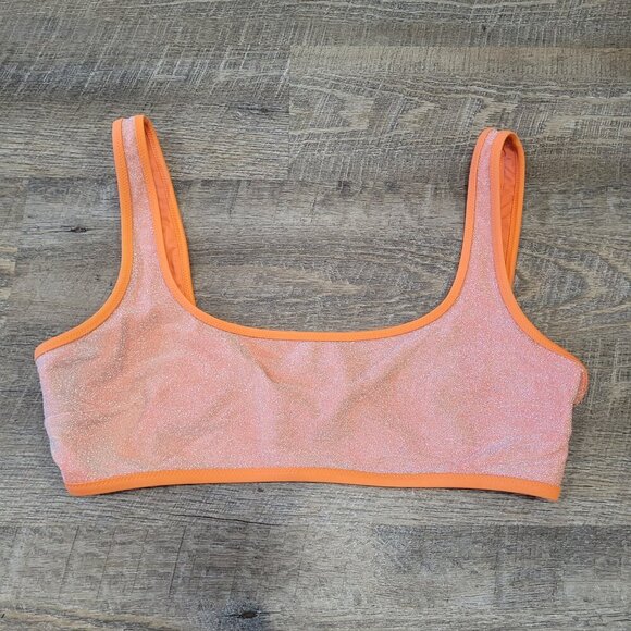 AERIE | Shine Scoop Bikini Swim Top Sparkle | Sz. XL - Picture 3 of 7